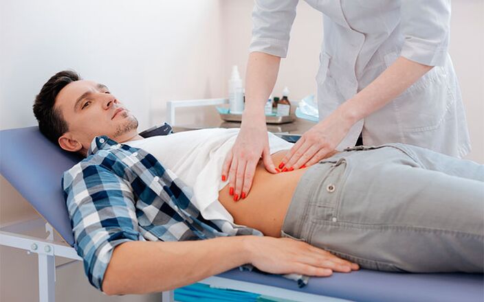The patient examined by the doctor