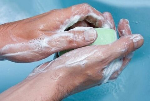 hand washing to prevent parasite contamination